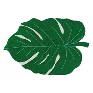 Covor oval verde din bumbac 120x180 cm Monstera Leaf Lorena Canals