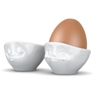 Set 2 cupe din porțelan pentru ouă, îndrăgostit, 58products, alb