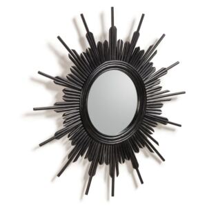 Oglinda neagra din ratan 70 cm Marelli La Forma