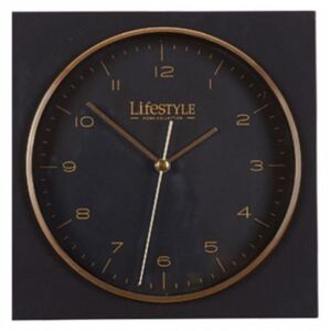 Ceas de masa negru din aluminiu 17x17 cm Amsterdam Black LifeStyle Home Collection