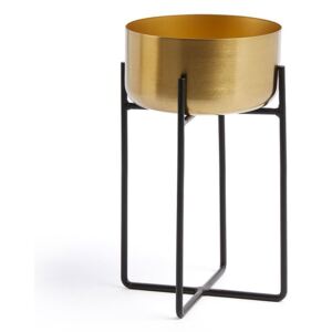 Ghiveci negru/auriu cu suport din metal 31 cm Casandra La Forma