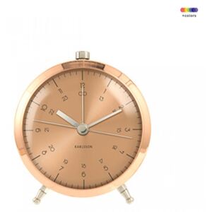 Ceas de masa maro cupru din metal 9 cm Button Present Time