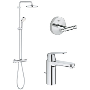 Coloana dus Grohe New Tempesta 210 + Baterie lavoar inaltime medie Grohe Eurosmart Cosmo M + AgÄÅ£Ätoare Grohe BauCosmopolitan