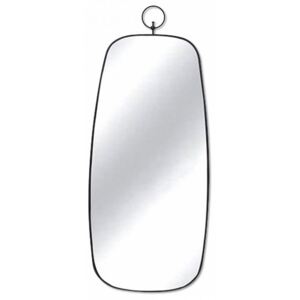 Oglinda ovala neagra din metal 28x66 cm Ring Glass Objet Paris
