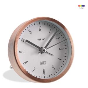 Ceas de masa rotund aramiu/alb din aluminiu 9 cm Copper Alarm Versa Home