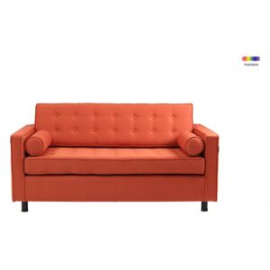 Canapea extensibila portocalie din poliester si lemn pentru 2 persoane Topic Custom Form