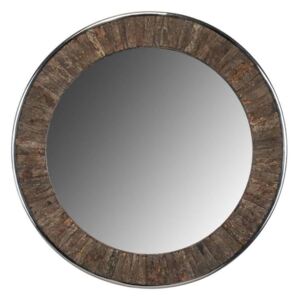 Oglinda rotunda maro/argintie din lemn si inox 75 cm Daiman Richmond Interiors