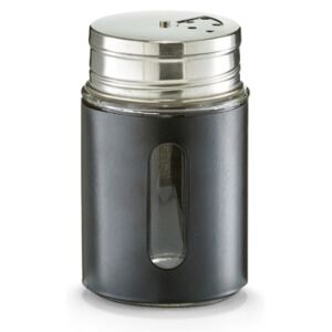 Recipient cu capac negru/argintiu din sticla si inox 270 ml pentru condimente Spice Shaker Black Mini Zeller
