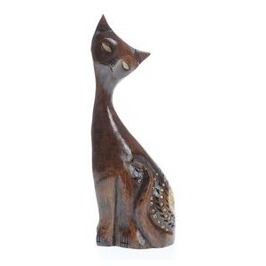 Statueta pisica, din lemn netropical