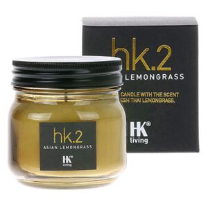 Lumanare parfumata cu suport transparent din sticla si ceara 8 cm Asian Lemongrass HK Living