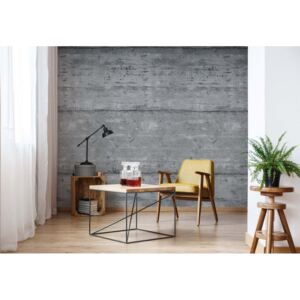 Fototapet - Concrete Wall Wood Texture Vliesová tapeta - 416x254 cm