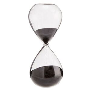 Clepsidra transparenta/neagra din sticla 13 cm Black Hourglass Mini Madam Stoltz