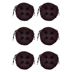 Set Perne decorative rotunde, pentru scaun de bucatarie sau terasa, diametrul 35cm, culoare negru, 6 buc/set