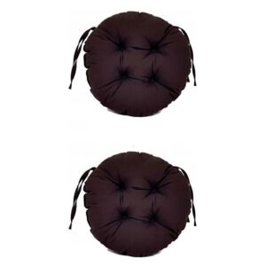 Set Perne decorative rotunde, pentru scaun de bucatarie sau terasa, diametrul 35cm, culoare negru, 2 buc/set