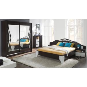 Set dormitor LK40 Laredo pin + alb lucios 160 x 200 cm