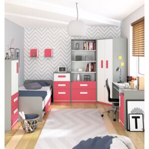 Set de camera copii MEV21 Gri + alb + roz