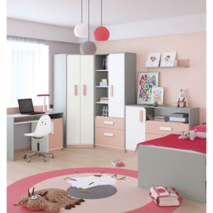 Set de camera copii MEV18 Gri + Alb + Deschis roz
