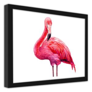 CARO Imagine în cadru - A Realistic Illustration Of A Pink Flamingo 40x30 cm Negru
