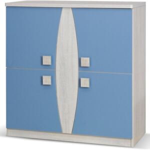 Cabinet PGG6, Culoare: Stejar santana + albastru