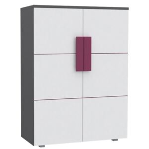 Cabinet TAAD3 Mat gri + alb + violet