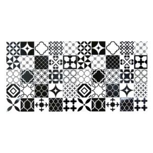 Panou decorativ, PVC, model mozaic, alb si negru, 96x48.5 cm