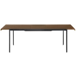 Masa dining extensibila maro/neagra din lemn si metal pentru exterior 80x(120)160 cm Nadyria La Forma