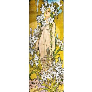 Reproducere tablou Alfons Mucha - The Flowers Lily, 30 x 80 cm