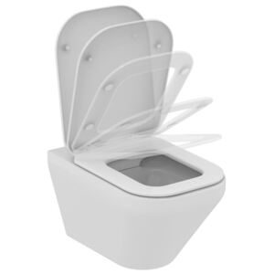 Set vas WC suspendat Ideal Standard Tonic II Rimless cu capac inchidere lenta