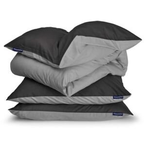 Sleepwise Soft Wonder-Edition, lenjerie de pat, 200 x 200 cm, gri închis / gri deschis
