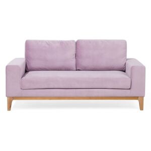 Canapea cu 2 locuri cu tapițerie din catifea Monobeli Kyle, roz deschis