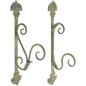 Set 2 cârlige metalice Esschert Design, înălțime 34,7 cm, verde