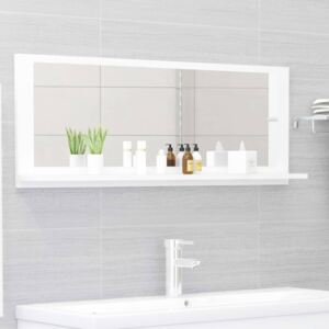 Oglindă de baie, alb, 100 x 10,5 x 37 cm, PAL
