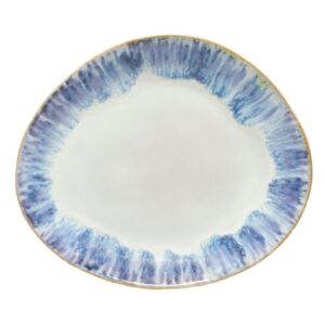 Farfurie ovală din gresie ceramică osta Nova Brisa, ⌀ 27 cm, alb - albastru
