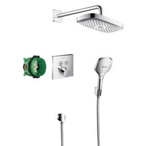 Sistem de dus incastrat termostatat Hansgrohe Design Raindance Select E Shower Select S cu 2 consumatori