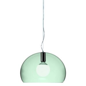 Suspensie Kartell FL/Y design Ferruccio Laviani, E27 max 15W LED, h28cm, verde salvie transparent