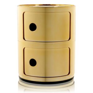 Comoda modulara Kartell Componibile 2 design Anna Castelli Ferrieri, auriu metalizat