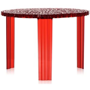 Masuta Kartell T-Table design Patricia Urquiola, 50cm, h 36cm, rosu transparent