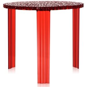 Masuta Kartell T-Table design Patricia Urquiola, 50cm, h 44cm, rosu transparent