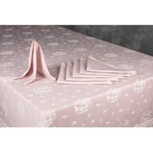 Față de masă din bumbac, roz, 150 x 180 cm