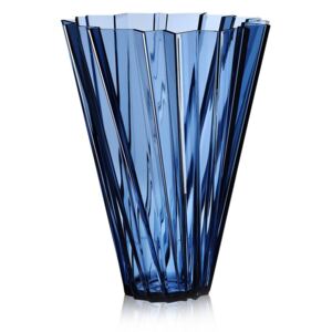 Vaza Kartell Shanghai design Mario Bellini, h44cm, albastru transparent