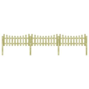 Gard de grădină cu 4 stâlpi, 510x60 cm, lemn de pin tratat