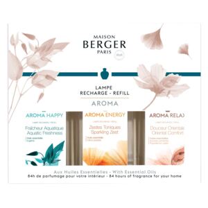Set parfum pentru lampa catalitica Berger 3x180ml: Douceur Orientale, Aquatic Freshness si Sparkling Zest