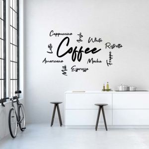 Coffee IV. - autocolant de perete Negru 85x40 cm