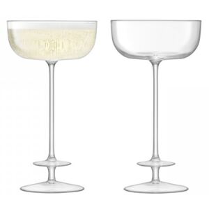 Set 2 pahare LSA International Champagne Theatre Saucer 210ml Tier/Clear
