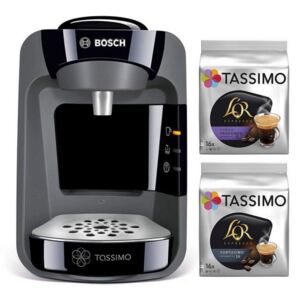 Espressor Bosch Tassimo Suny TAS 3202, 1300 W, 3.3 bar, 0.8 l, Capsule + 2 Cutii cadou, Negru