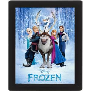 Frozen - Cast Poster 3D înrămat, (20 x 25 cm)
