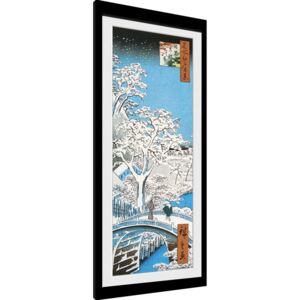 Hiroshige - The Drum Bridge Afiș înrămat