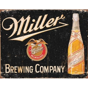 Miller Brewing Vintage Placă metalică, (30 x 42 cm)