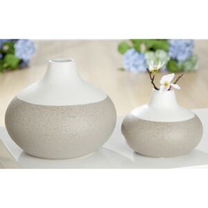 Vaza Taglio, ceramica, maro crem, 14x12x14 cm