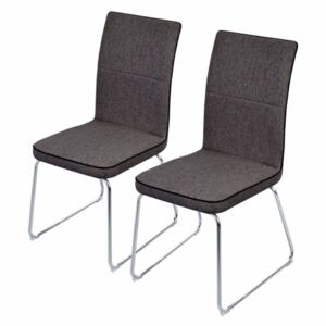 Set de 2 scaune Viry tesatura/ metal - crom- antracit